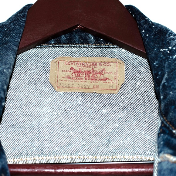 VTG 80s LEVIS speckled Denim Jean Jacket - Picture 2 of 4